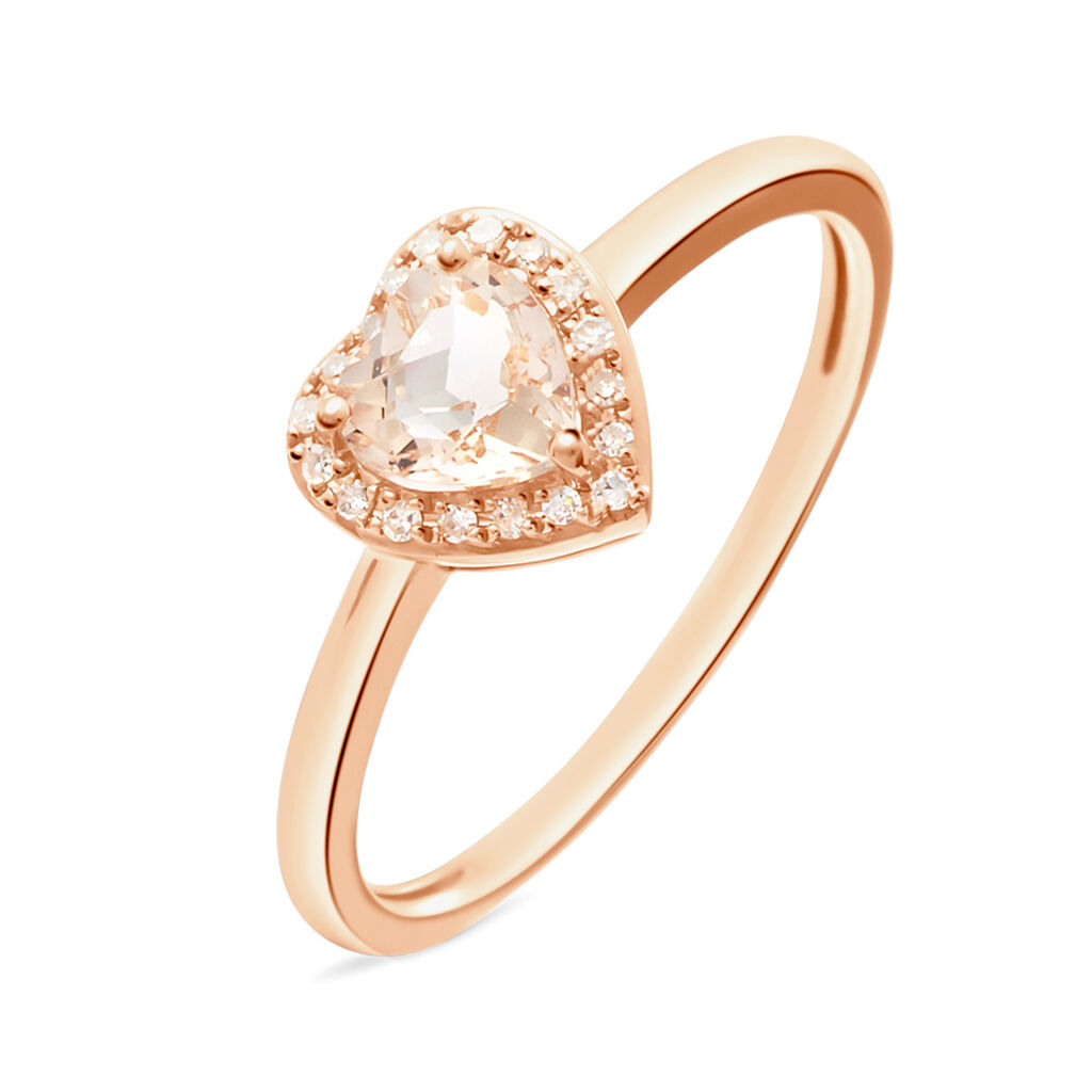 Anello Solitario Jasmine Oro Rosa Morganite Diamante - Anelli con Pietre Donna | Stroili