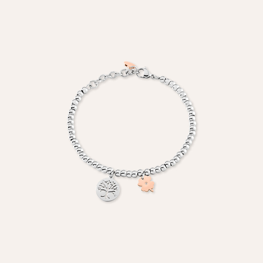 Bracciale Lady Chic Acciaio Bicolore Bianco / Rosa Cristallo - Bracciali Donna | Stroili
