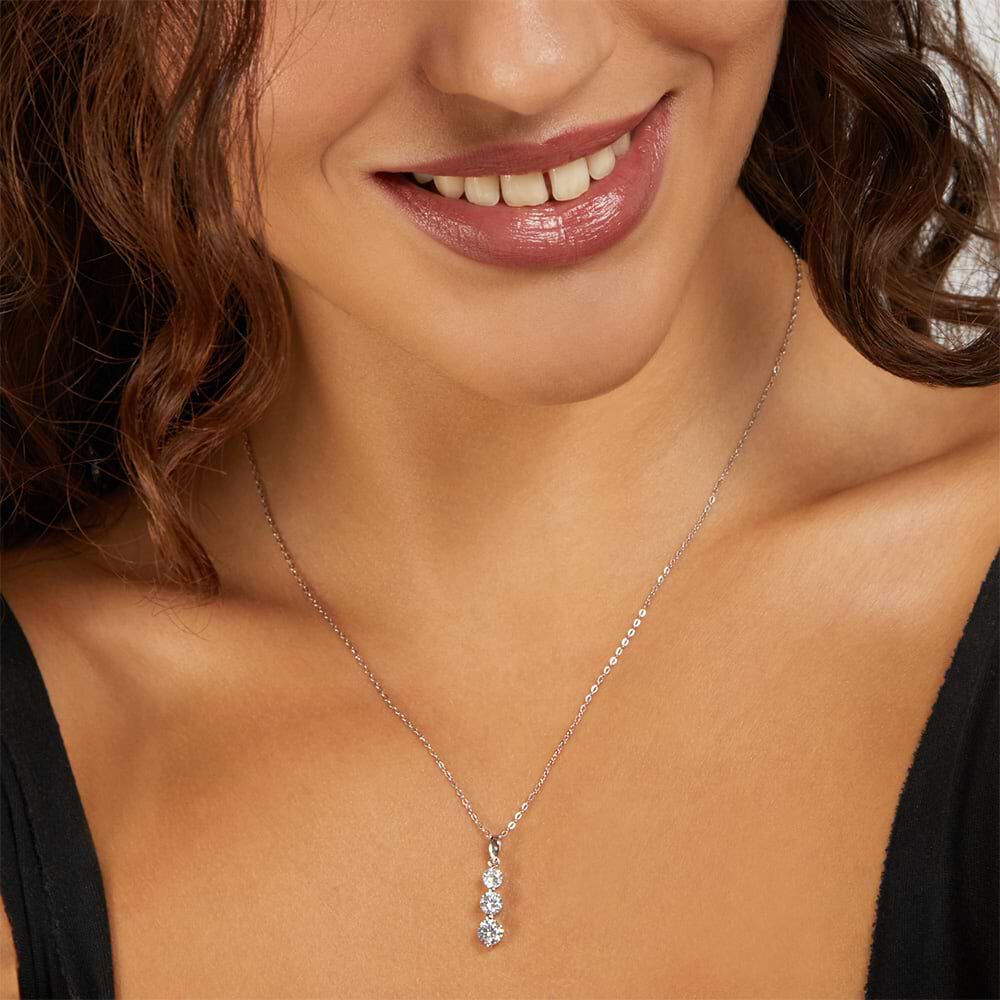 Collana Trilogy Silver Elegance Argento Rodiato Cubic Zirconia 1514024 Stroili