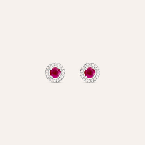 Orecchini Lobo Punto Luce Charlotte Oro Bianco Rubino Diamante - Orecchini a Lobo Donna | Stroili