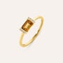 Anello Solitario Am&eacute;lie Oro Giallo Citrino Topazio