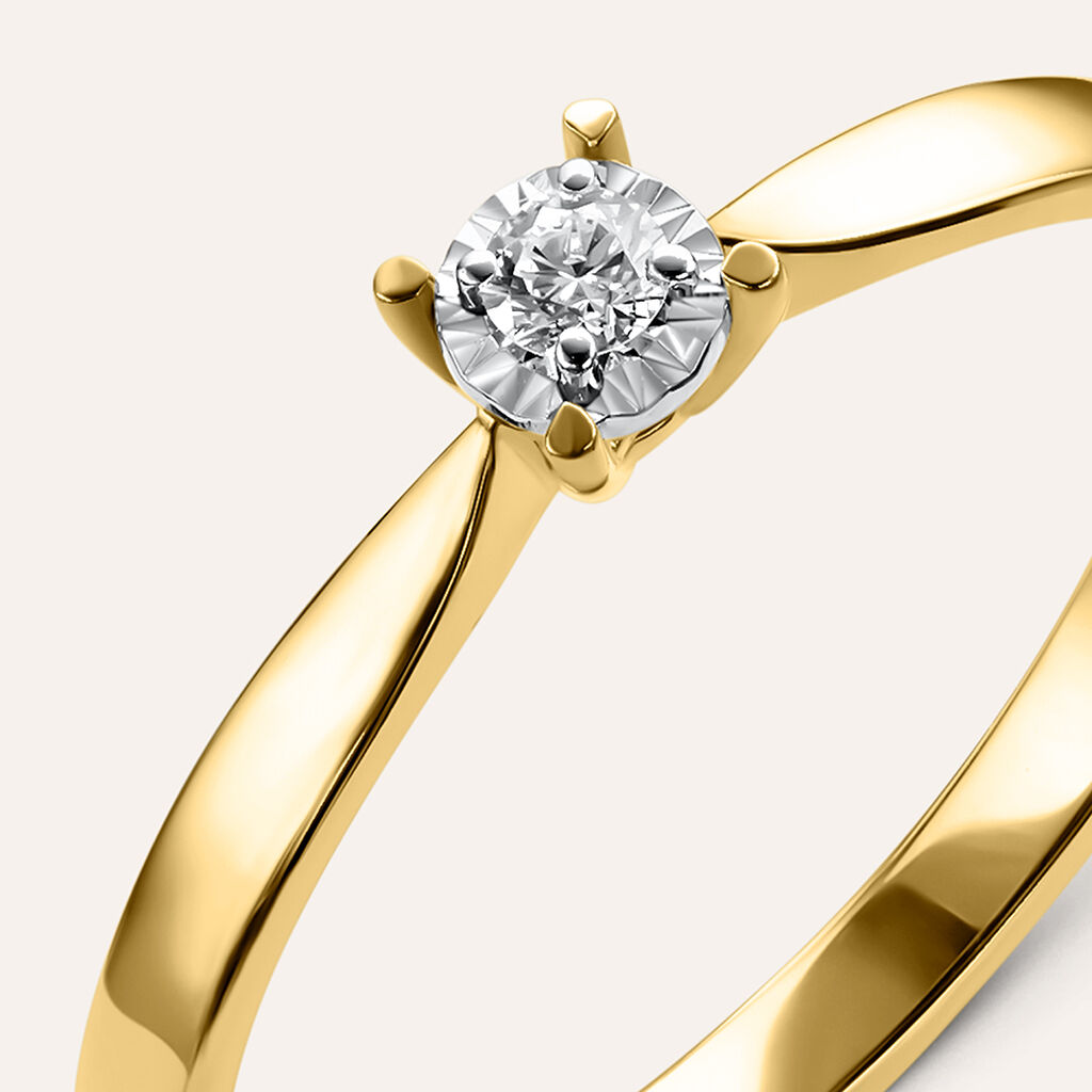 Anello Solitario Diamotion Oro Giallo Diamante
