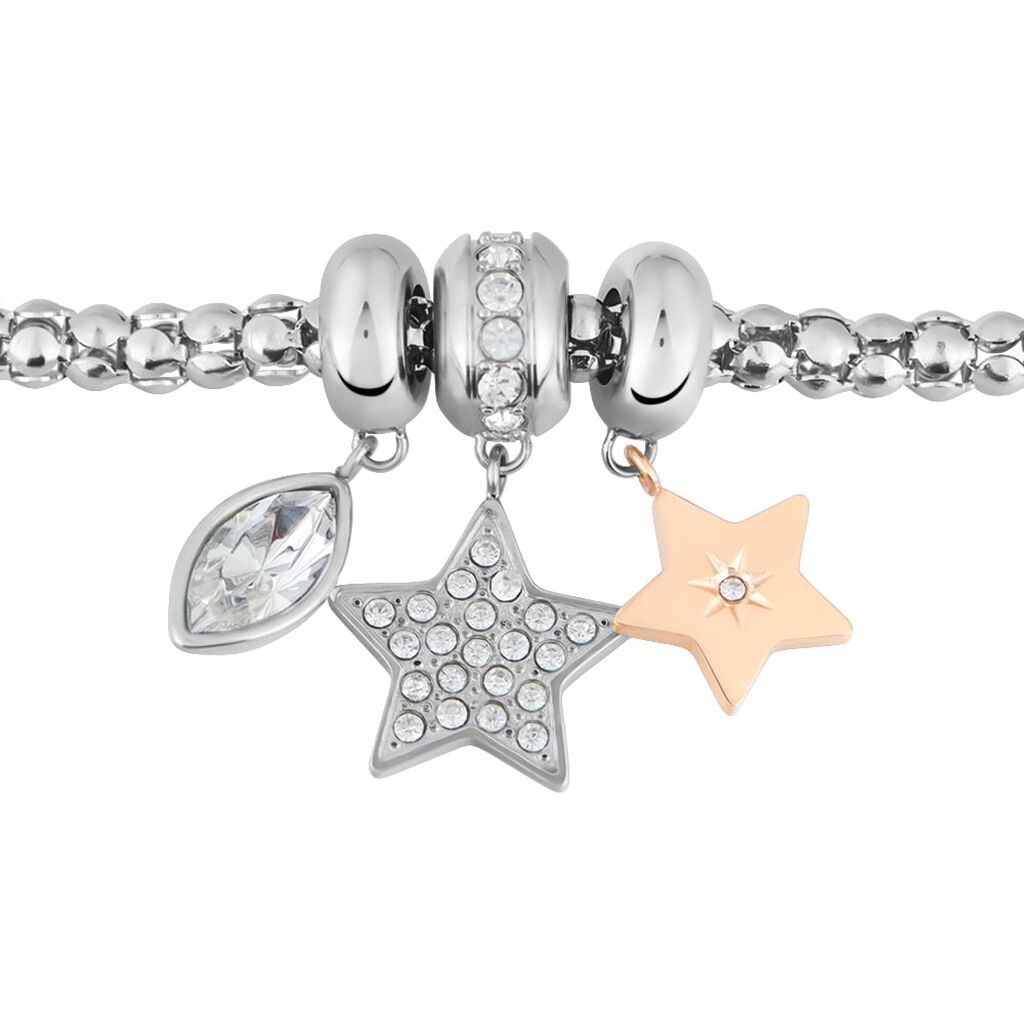 Bracciale Lady Chic Acciaio Bicolore Bianco / Rosa Cristallo - Bracciali Donna | Stroili