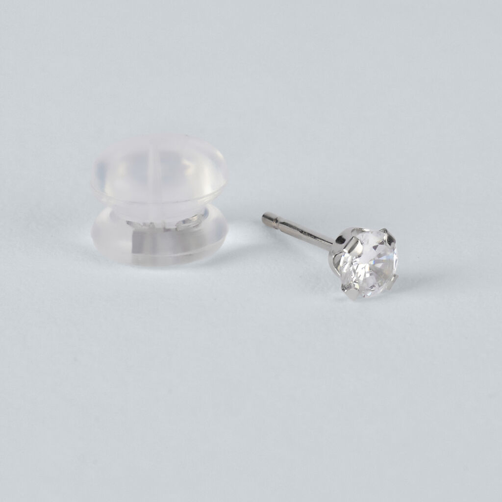 Orecchini Lobo Punto Luce Bon Ton Oro Bianco Cubic Zirconia - Orecchini a Lobo Donna | Stroili