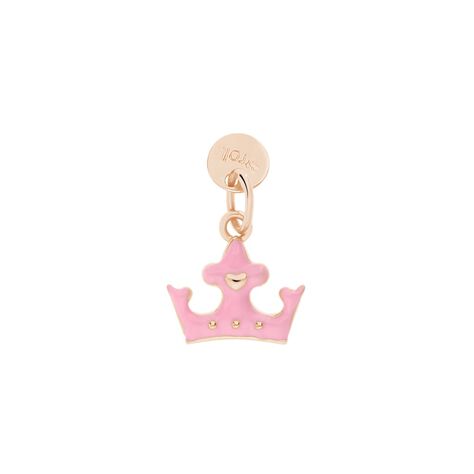 Charm in argento rosato e smalto corona - Charms Donna | Stroili