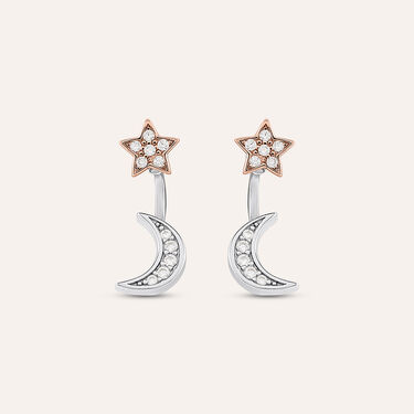 Orecchini Lobo Silver Moments Argento Bicolore Bianco / Rosa Cubic Zirconia