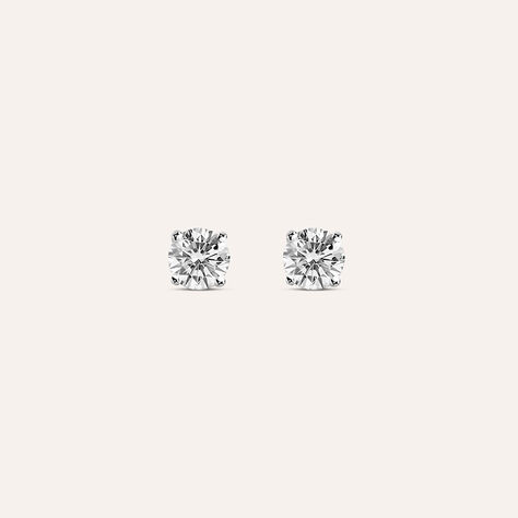 Orecchini Lobo Punto Luce Diamade Oro Bianco Diamante Lab-Grown - Orecchini a Lobo Donna | Stroili