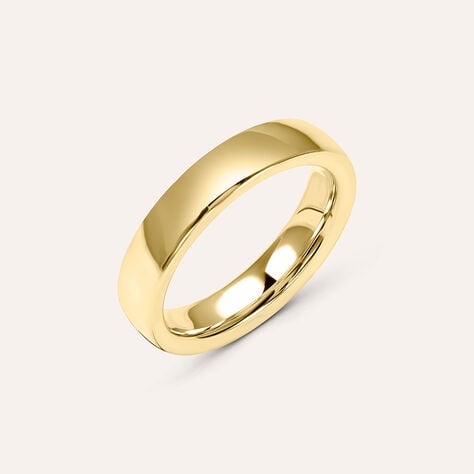 Fede Comoda Leggera Squadrata 4 mm Oro Giallo - Anelli con Incisione Unisex | Stroili