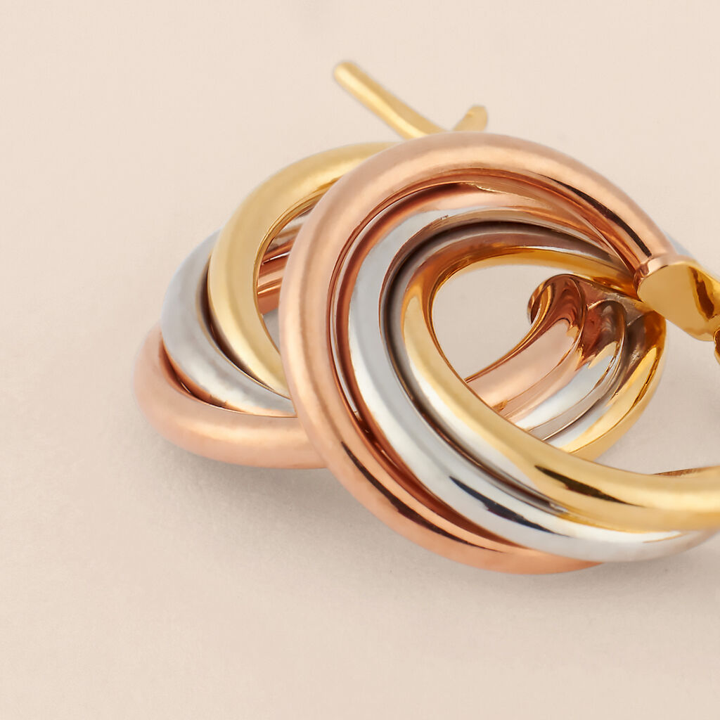 Orecchini A Cerchio Toujours Oro Tricolore - Orecchini a Cerchio Donna | Stroili