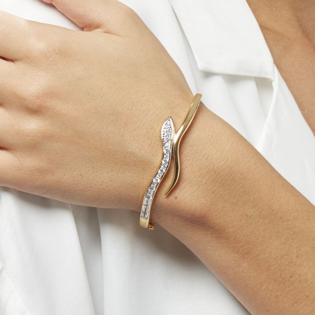 Bangle Golden Dream Placcato Oro Giallo Cubic Zirconia