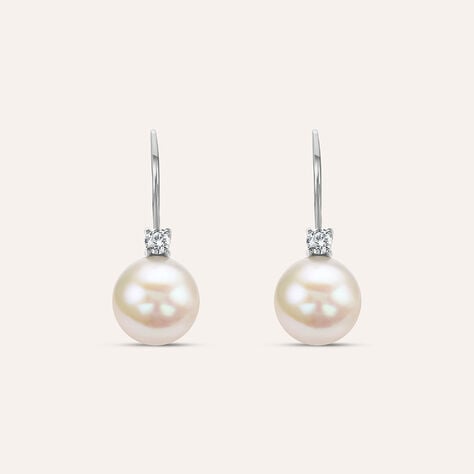 Orecchini Pendenti Silver Pearls Argento Rodiato Perla sintentica Cubic Zirconia - Orecchini Pendenti Donna | Stroili