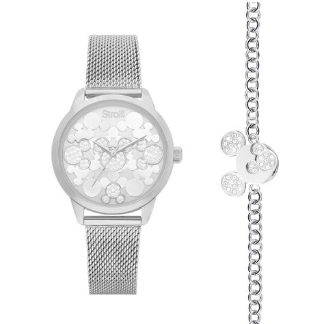 Combo Disney orologio solo tempo Topolino e bracciale con Topolino e strass - Orologi per Prima Comunione Uomo | Stroili