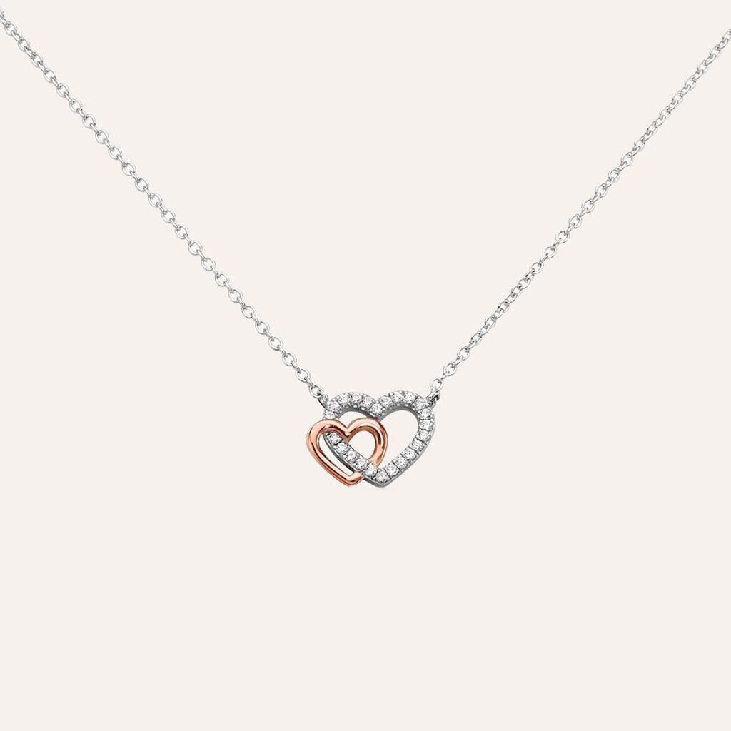 Collana Silver Moments Argento Bicolore Bianco / Rosa Cubic Zirconia