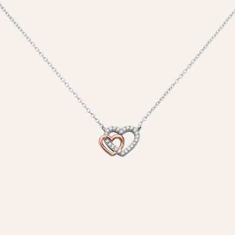 Collana Silver Moments Argento Bicolore Bianco / Rosa Cubic Zirconia - Collane Donna | Stroili