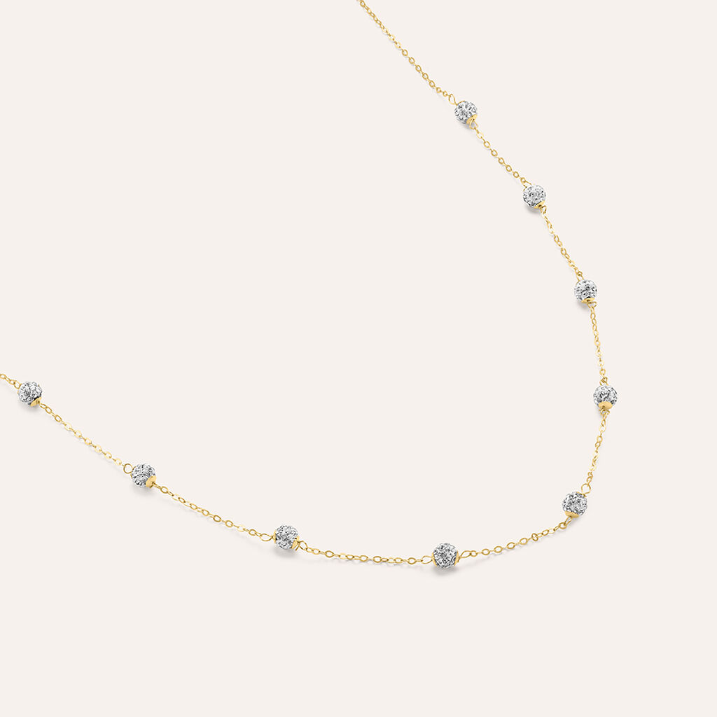 Collana Christelle Oro Giallo Cristallo