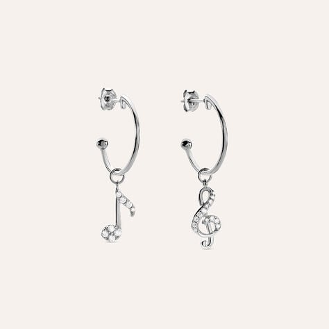 Orecchini Spaiati Silver Moments Argento Rodiato Cubic Zirconia - Orecchini a Cerchio Donna | Stroili