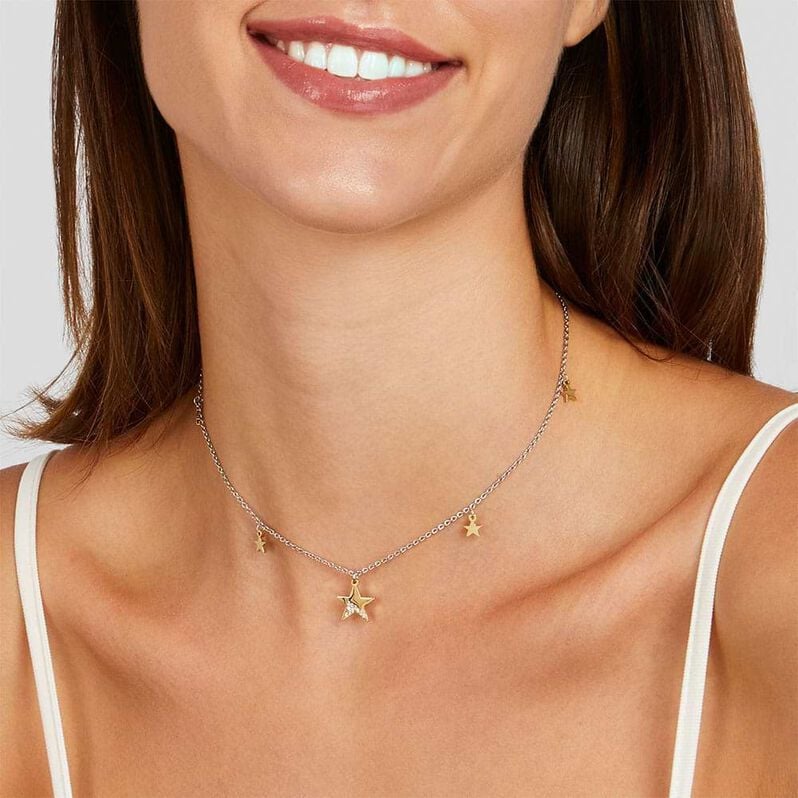 Collana Lady Chic Acciaio Bicolore Stella e Cristalli - Collane Donna | Stroili