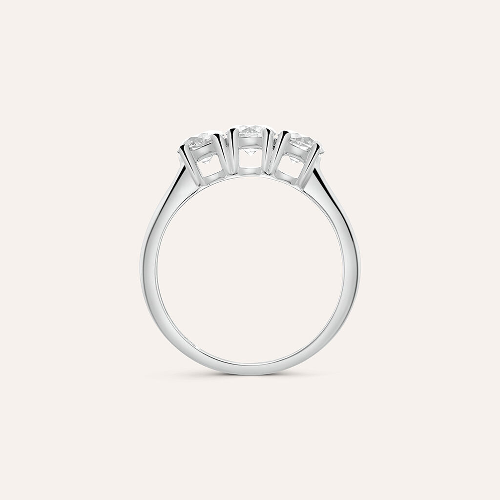 Anello Trilogy Diamade Oro Bianco Diamante Lab-Grown - Anelli con Pietre Donna | Stroili