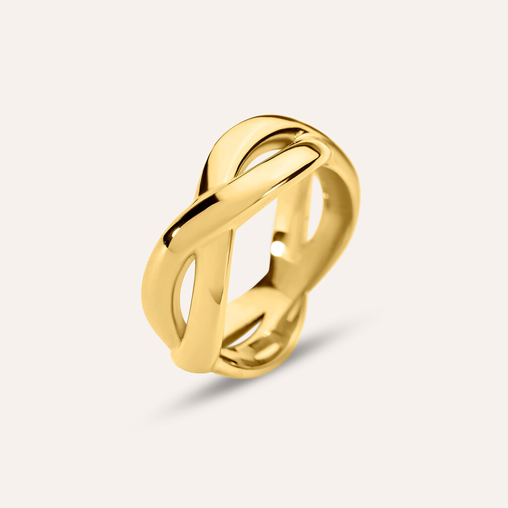 Anello Fascia Lady Code Acciaio Dorato - Anelli Moderni Donna | Stroili