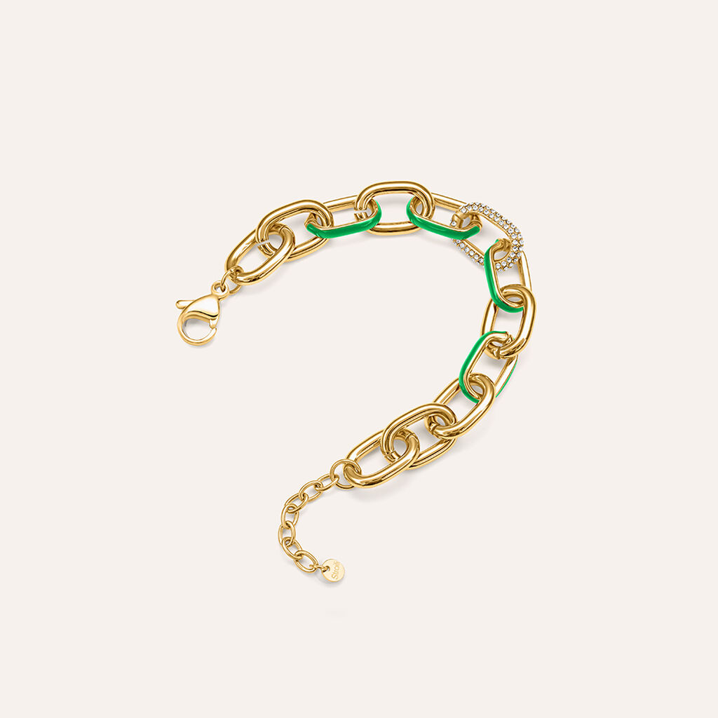 Bracciale Catena Lady Sweet Acciaio Dorato Cristallo - Bracciali Donna | Stroili