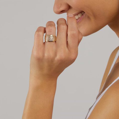 Anello Fascia Golden Lover Oro Bicolore - Anelli a Fascia Larga Donna | Stroili