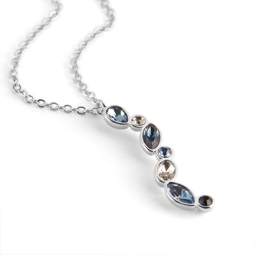 Collana in metallo rodiato e pietre colore blu - Collane Donna | Stroili
