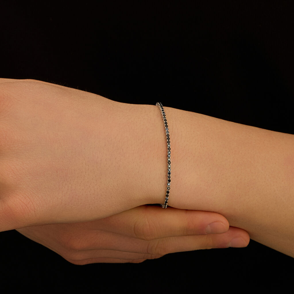 Bracciale Tennis L'homme Or Oro Bianco Spinello