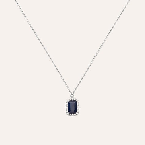 Collana Charlotte Oro Bianco Zaffiro Diamante - Collane Donna | Stroili