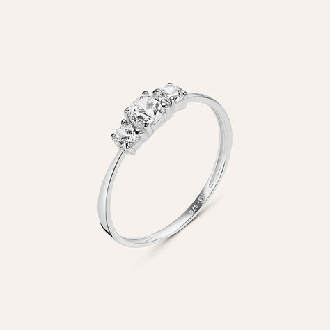 Anello Trilogy Claire Oro Bianco Cubic Zirconia - Anelli con Pietre Donna | Stroili