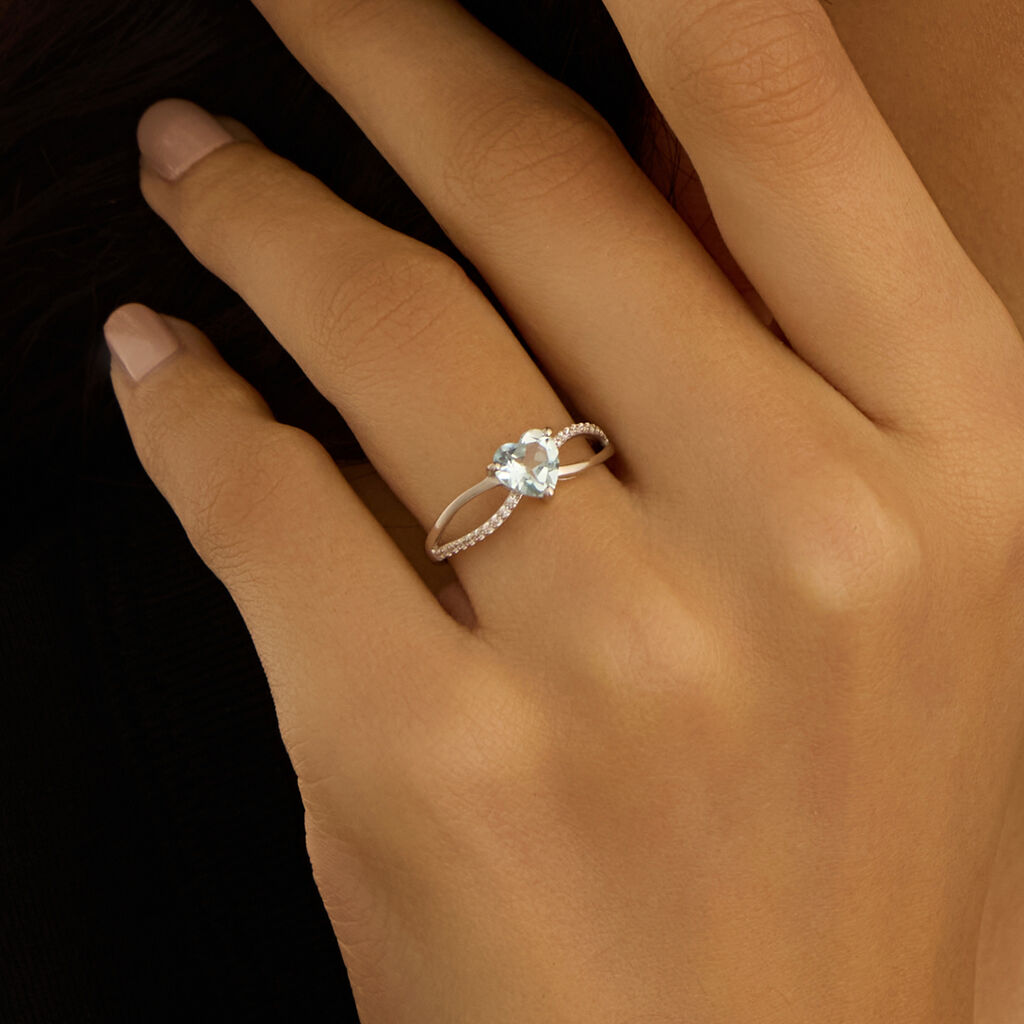 Anello Solitario Amélie Oro Bianco Topazio Cubic Zirconia - Anelli con Pietre Donna | Stroili