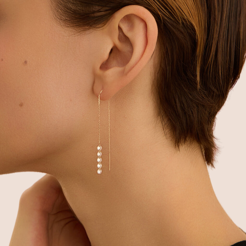 Mono Orecchino Pendente Beverly Oro Giallo Cubic Zirconia