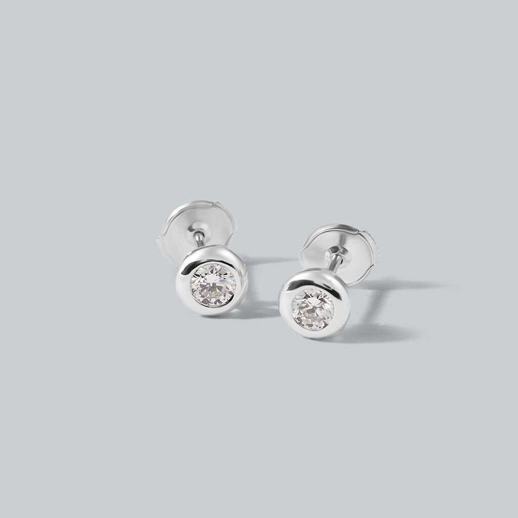 Orecchini Lobo Punto Luce Diamade Oro Bianco Diamante Lab-Grown - Orecchini a Lobo Donna | Stroili