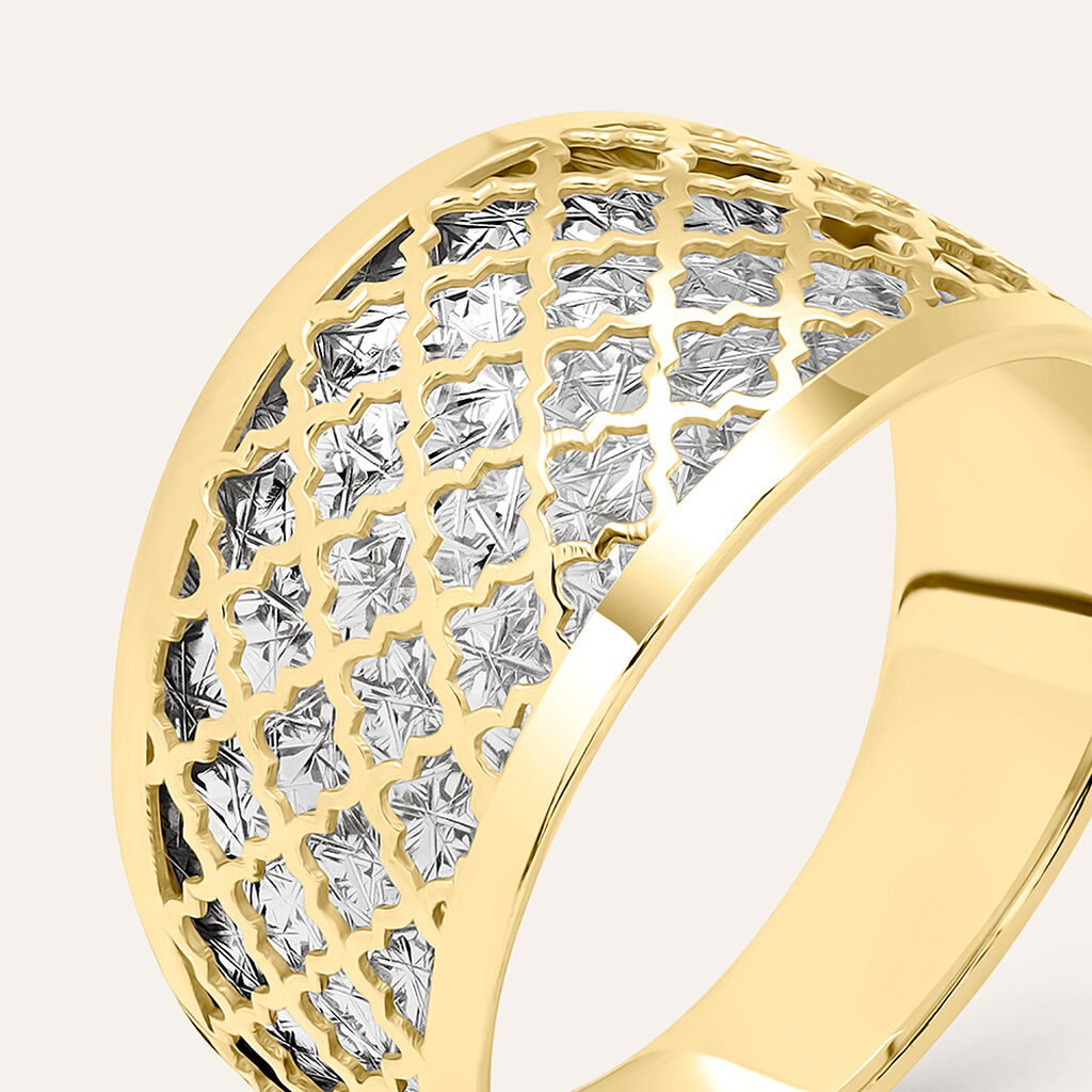 Anello Fascia Isabelle Oro Bicolore - Anelli a Fascia Larga Donna | Stroili