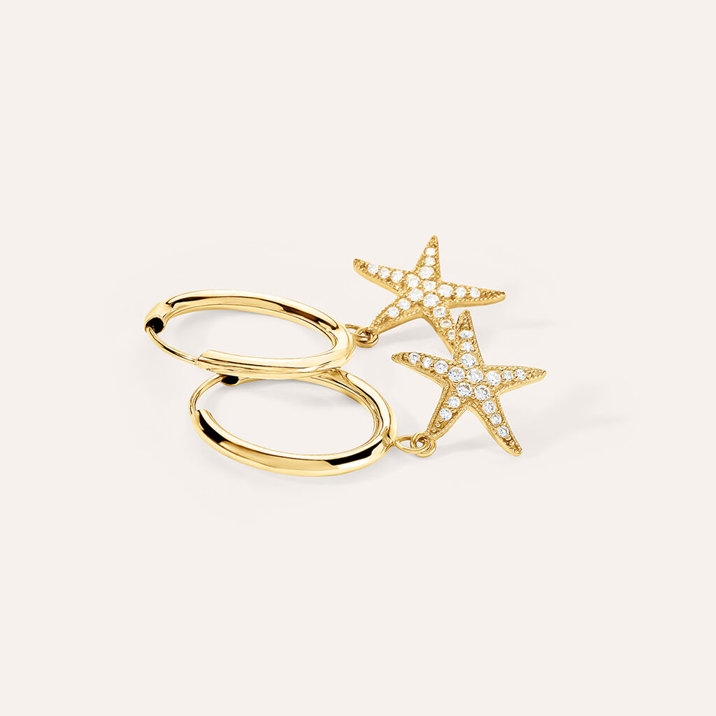 Orecchini A Cerchio Toujours Oro Giallo Cubic Zirconia
