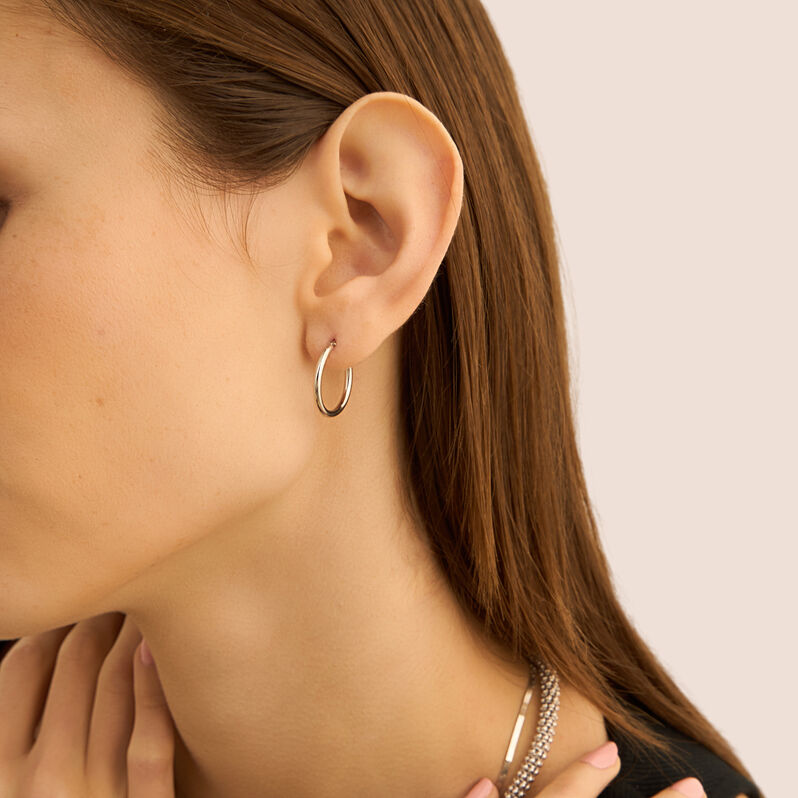 Orecchini A Cerchio Silver Collection Argento Rodiato - Orecchini a Cerchio Donna | Stroili