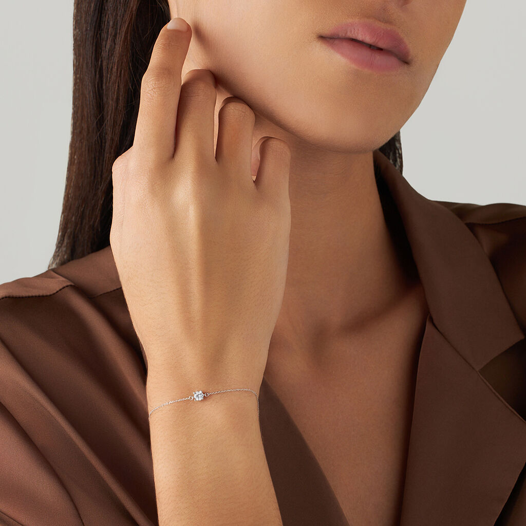 Bracciale Punto Luce Claire Oro Bianco Cubic Zirconia - Bracciali Amicizia Donna | Stroili