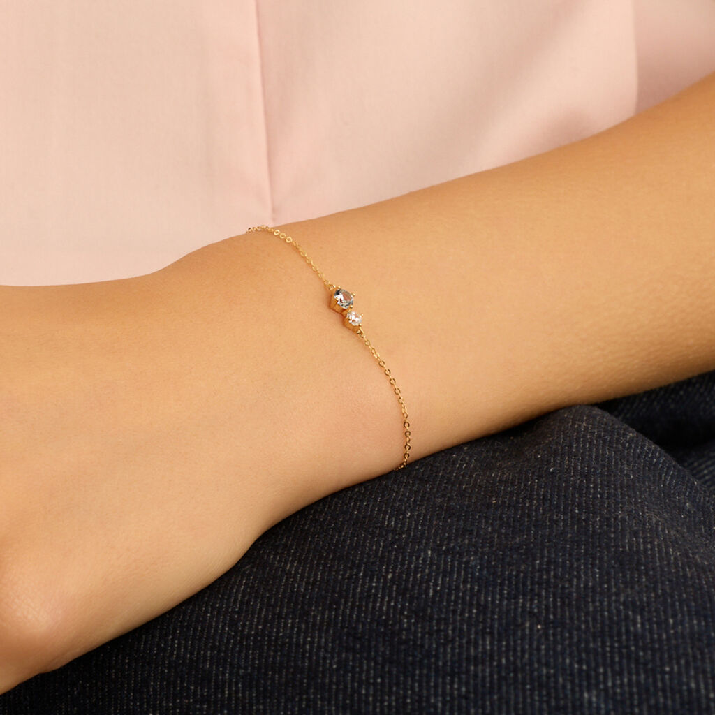 Bracciale Doppio Punto Luce Claire Oro Giallo Cubic Zirconia