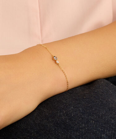 Bracciale Doppio Punto Luce Claire Oro Giallo Cubic Zirconia