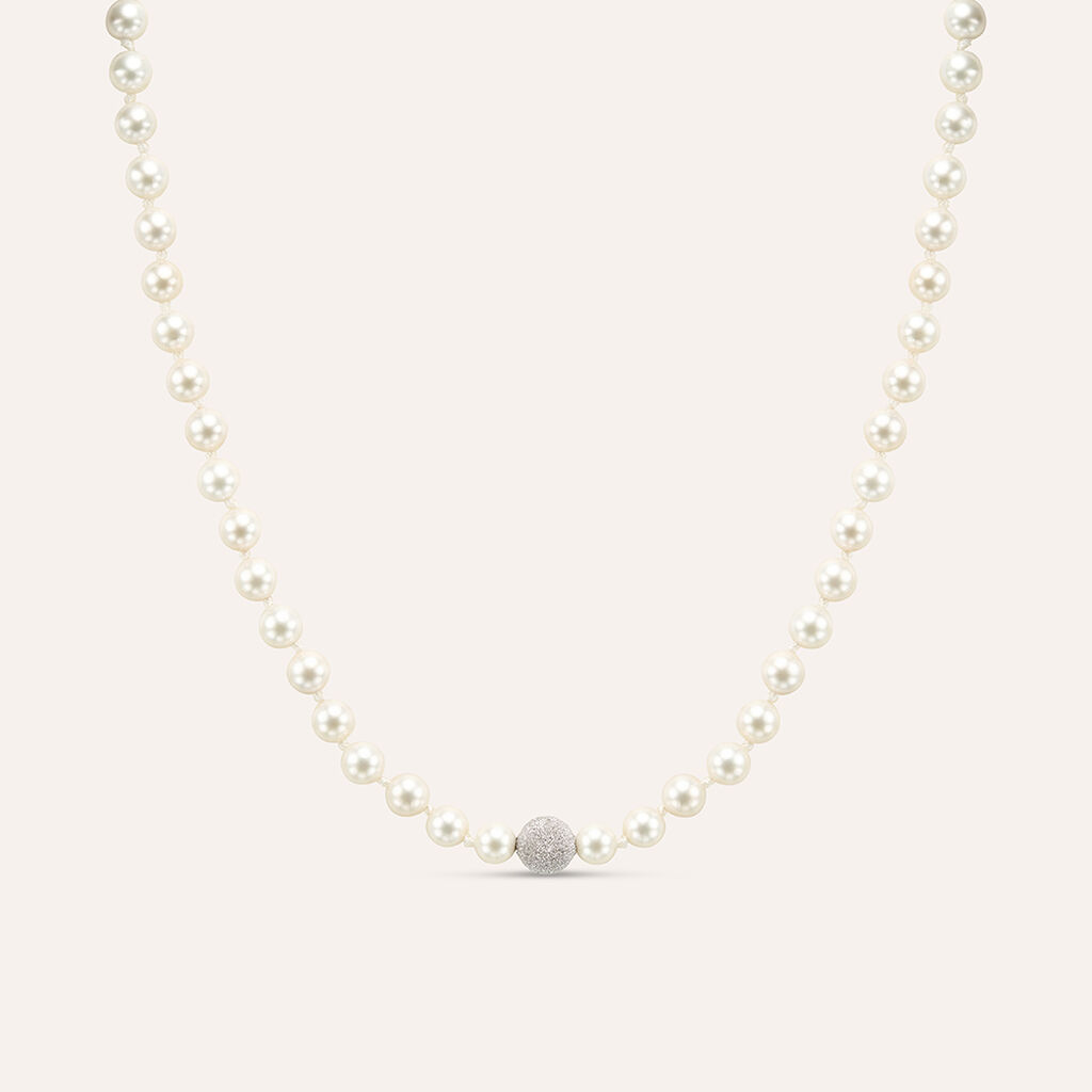 Collana Silver Pearls Argento Rodiato Perla sintentica