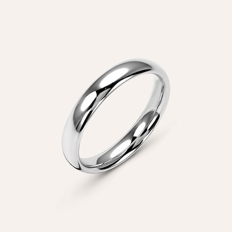 Fede Comoda Leggera 3.5 mm Oro Bianco - Anelli con Incisione Unisex | Stroili