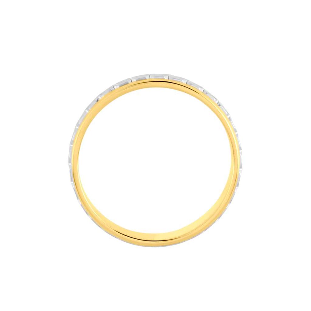 Fede Classica Diamantata 4.5 mm Oro Bicolore - Anelli con Incisione Donna | Stroili