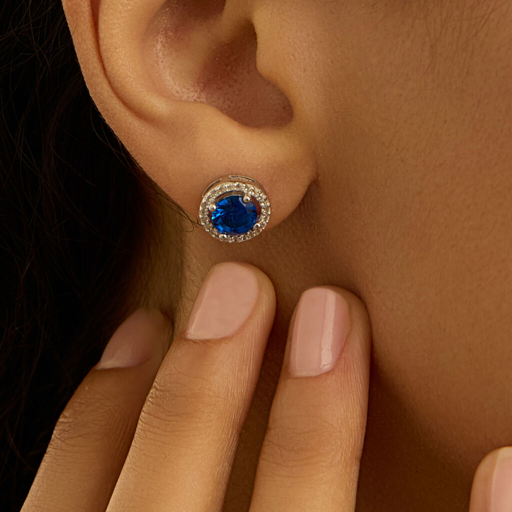 Orecchini Lobo Punto Luce Silver Rainbow Argento Rodiato Cubic Zirconia