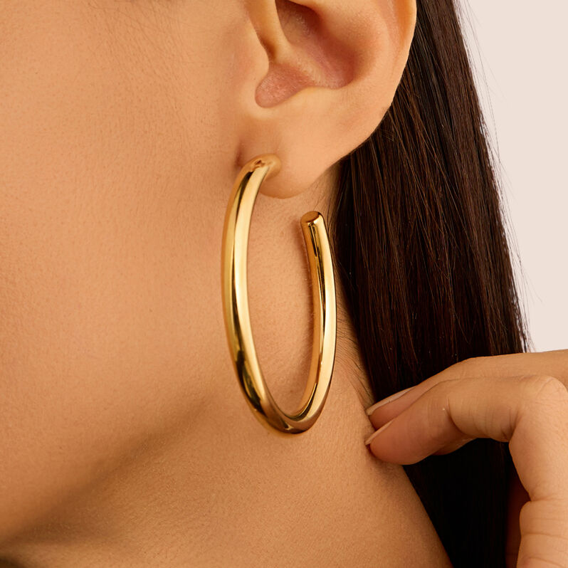 Orecchini A Cerchio Radiance Acciaio Dorato - Orecchini a Cerchio Donna | Stroili