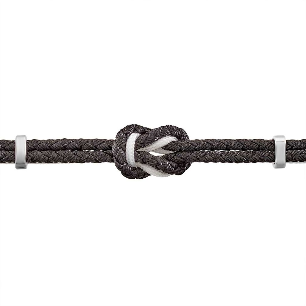 Bracciale in acciaio e corda - Bracciali Uomo | Stroili