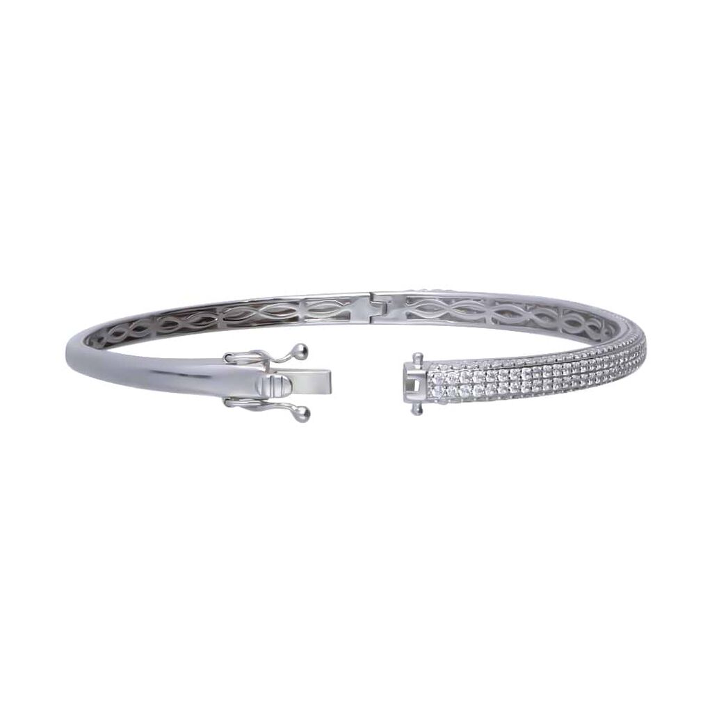 Bangle Silver Shine Argento Rodiato Cubic Zirconia - Bracciali Rigidi Donna | Stroili