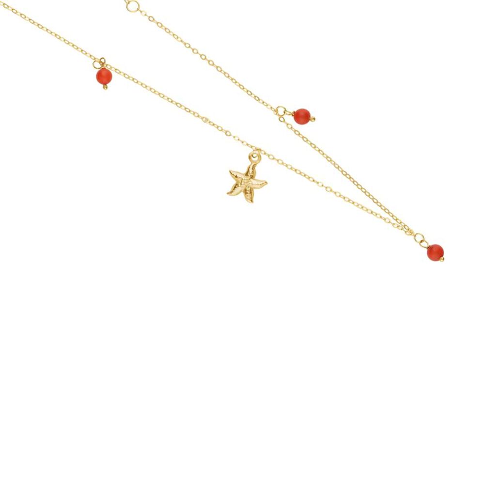 Cavigliera Beverly Oro Giallo Pasta di Corallo