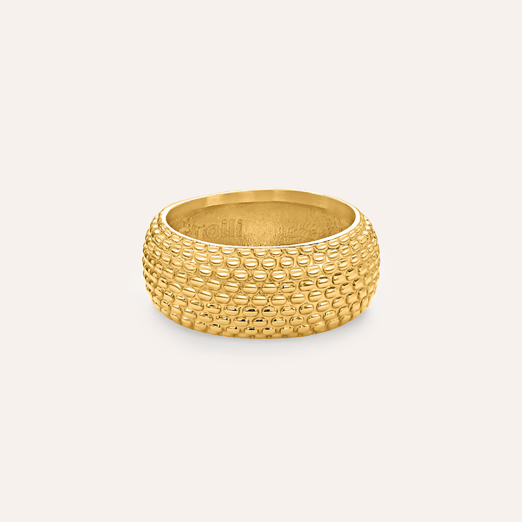 Anello Fascia Lady Code Acciaio Dorato - Anelli Moderni Donna | Stroili