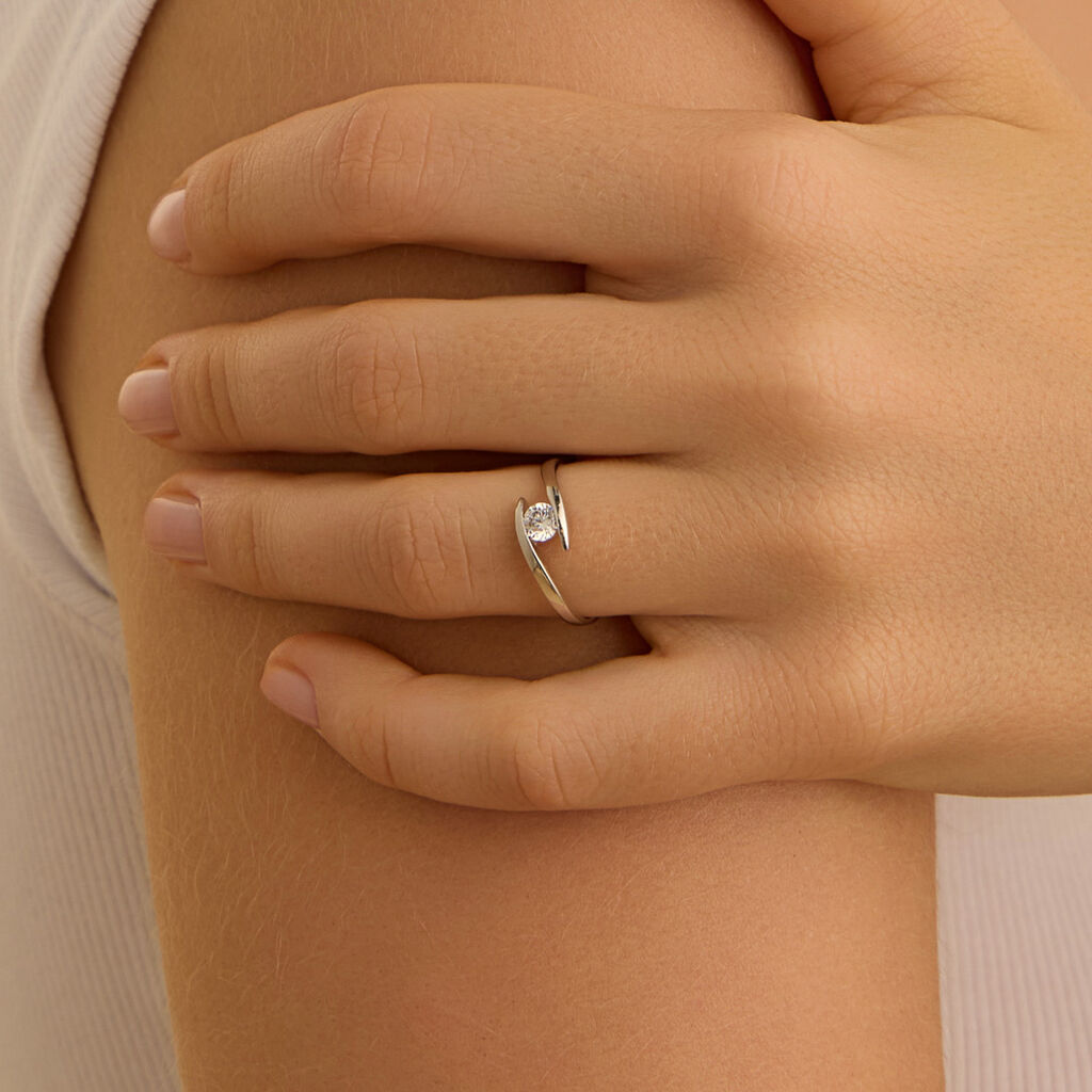 Anello Solitario Claire Oro Bianco Cubic Zirconia