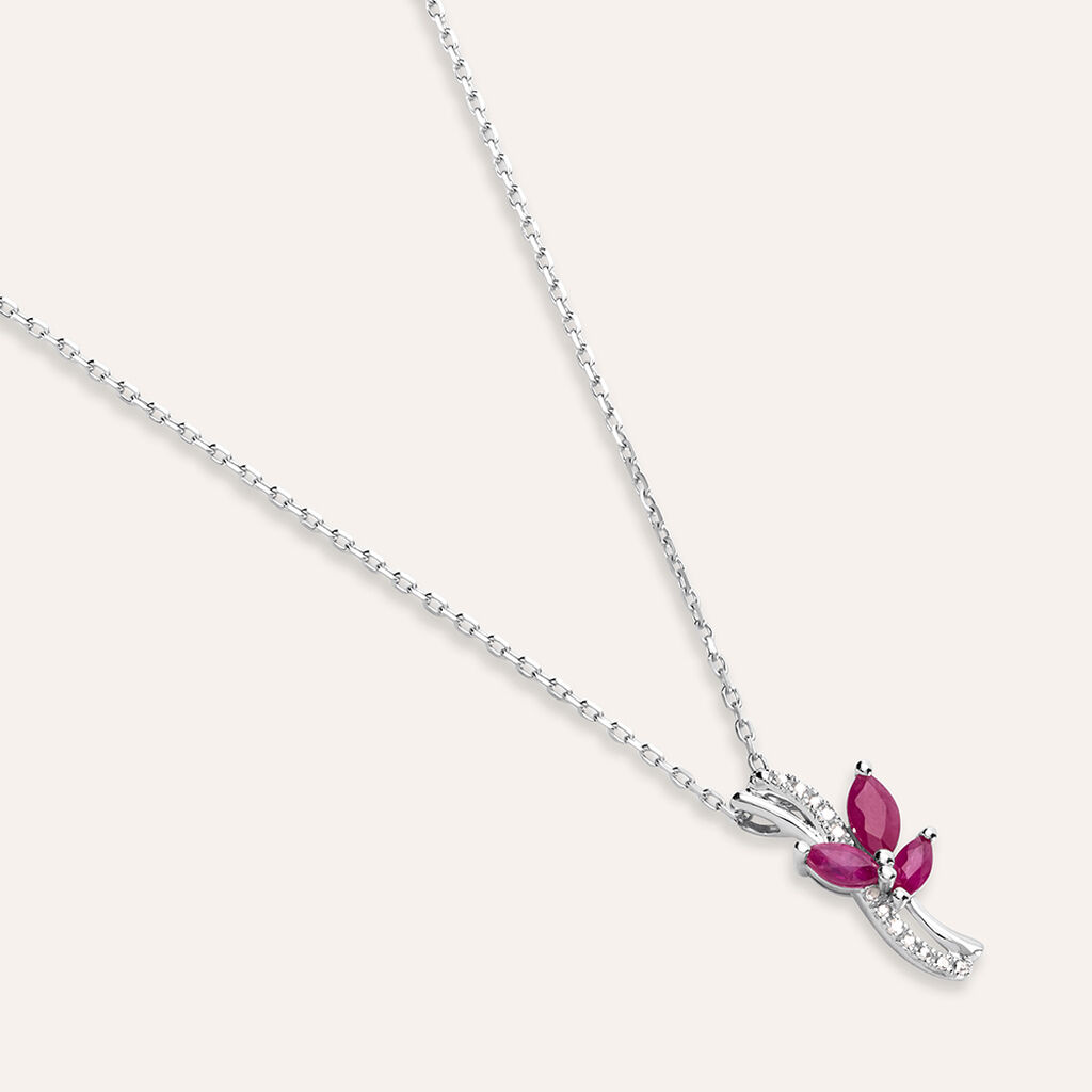 Collana Charlotte Oro Bianco Rubino