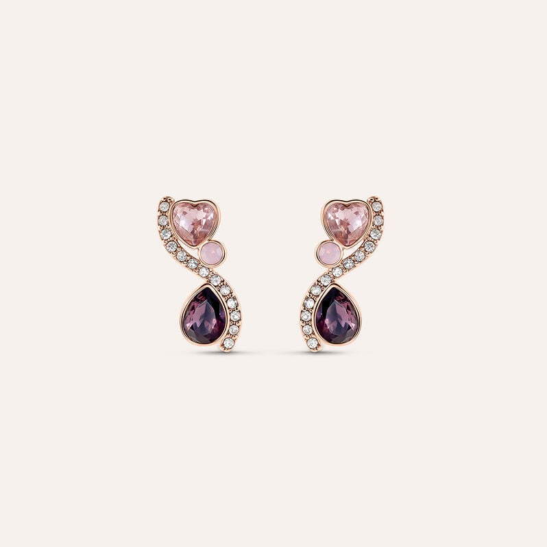 Orecchini Lobo Violet Ottone Rosa Cristallo - Orecchini a Lobo Donna | Stroili